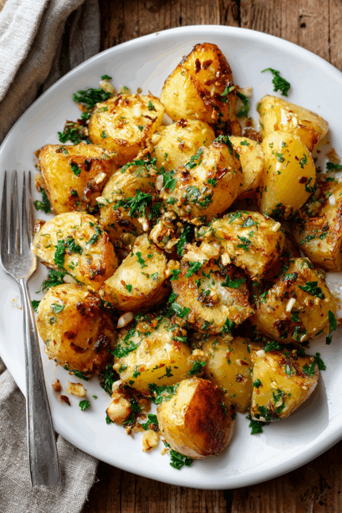 Crispy Garlic & Herb Roasted Potatoes