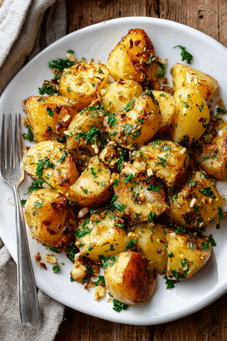 Crispy Garlic & Herb Roasted Potatoes