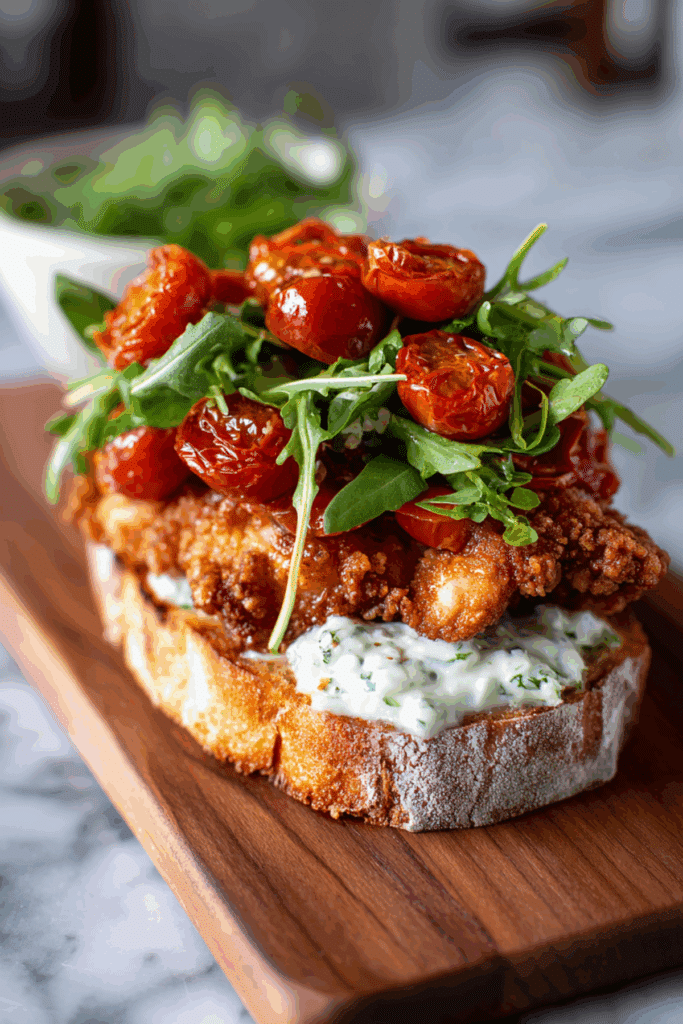 Fried Chicken Sandwich with Cherry Tomato Confit
