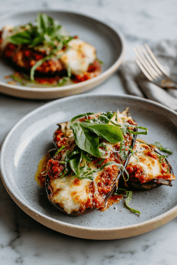 Eggplants Stuffed with Sausage