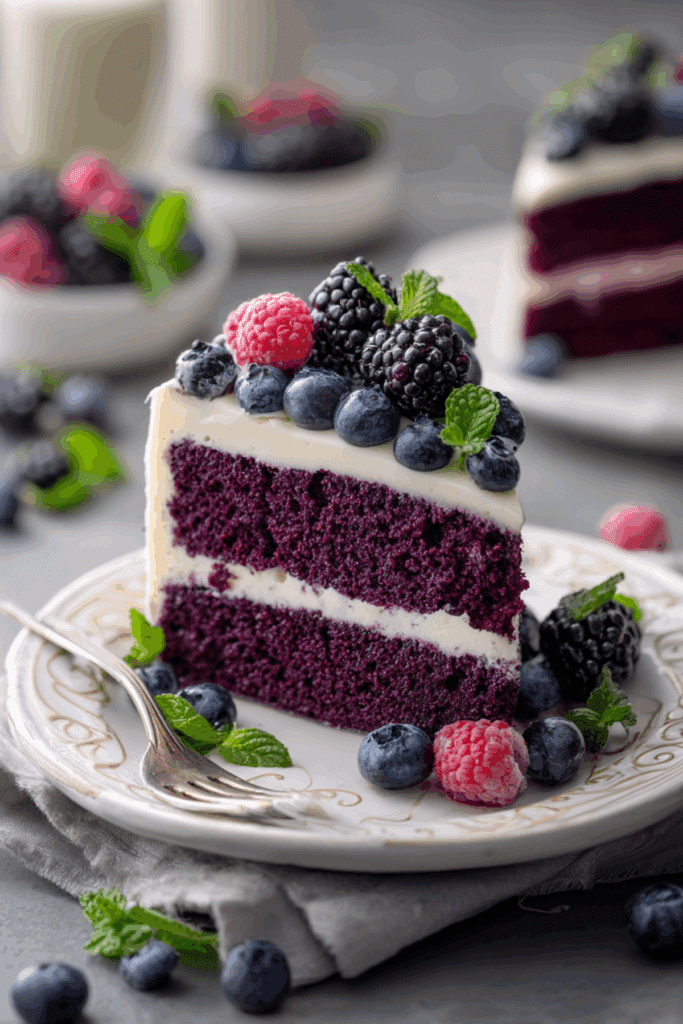Purple Velvet Cake with Cream Cheese Frosting