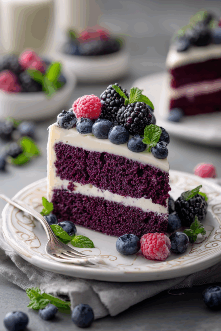 Purple Velvet Cake with Cream Cheese Frosting