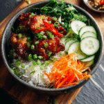 Sweet Chili Chicken Rice Bowls with Chicken Thighs