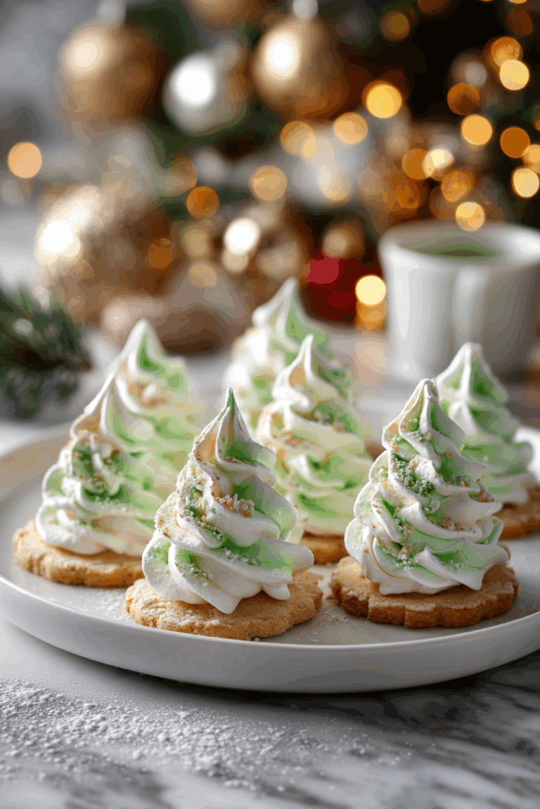 Christmas Tree Meringues