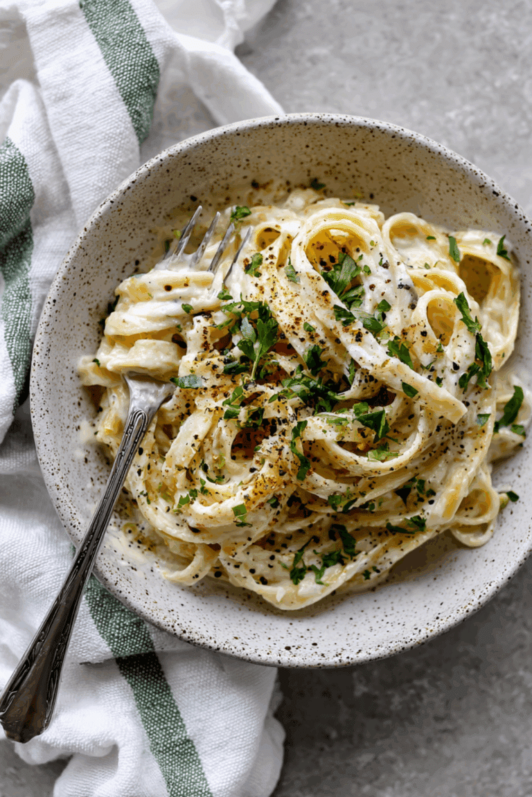 BEST vegan fettuccine alfredo