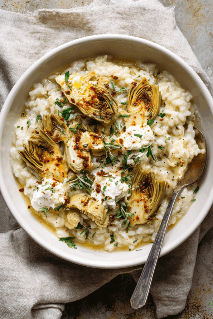 Artichoke & Burrata Risotto