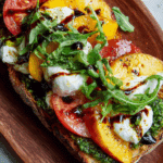 Peach, Pesto & Burrata Sandwich