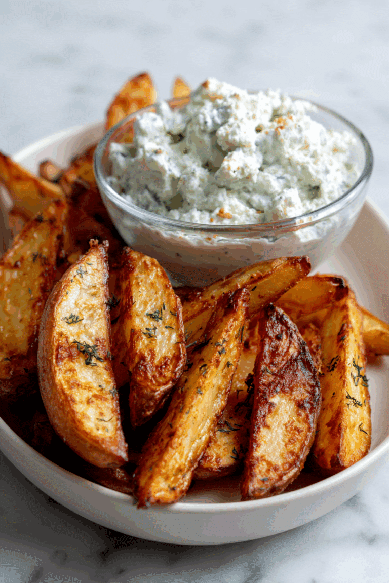 Cottage Cheese Dip with Potato Wedges