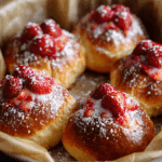 Strawberry Custard Filled Sweet Brioche Buns