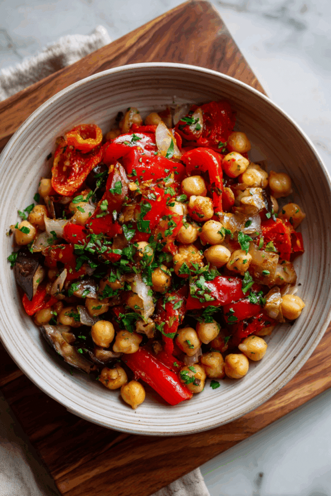 Roasted Eggplant & Chickpea Salad