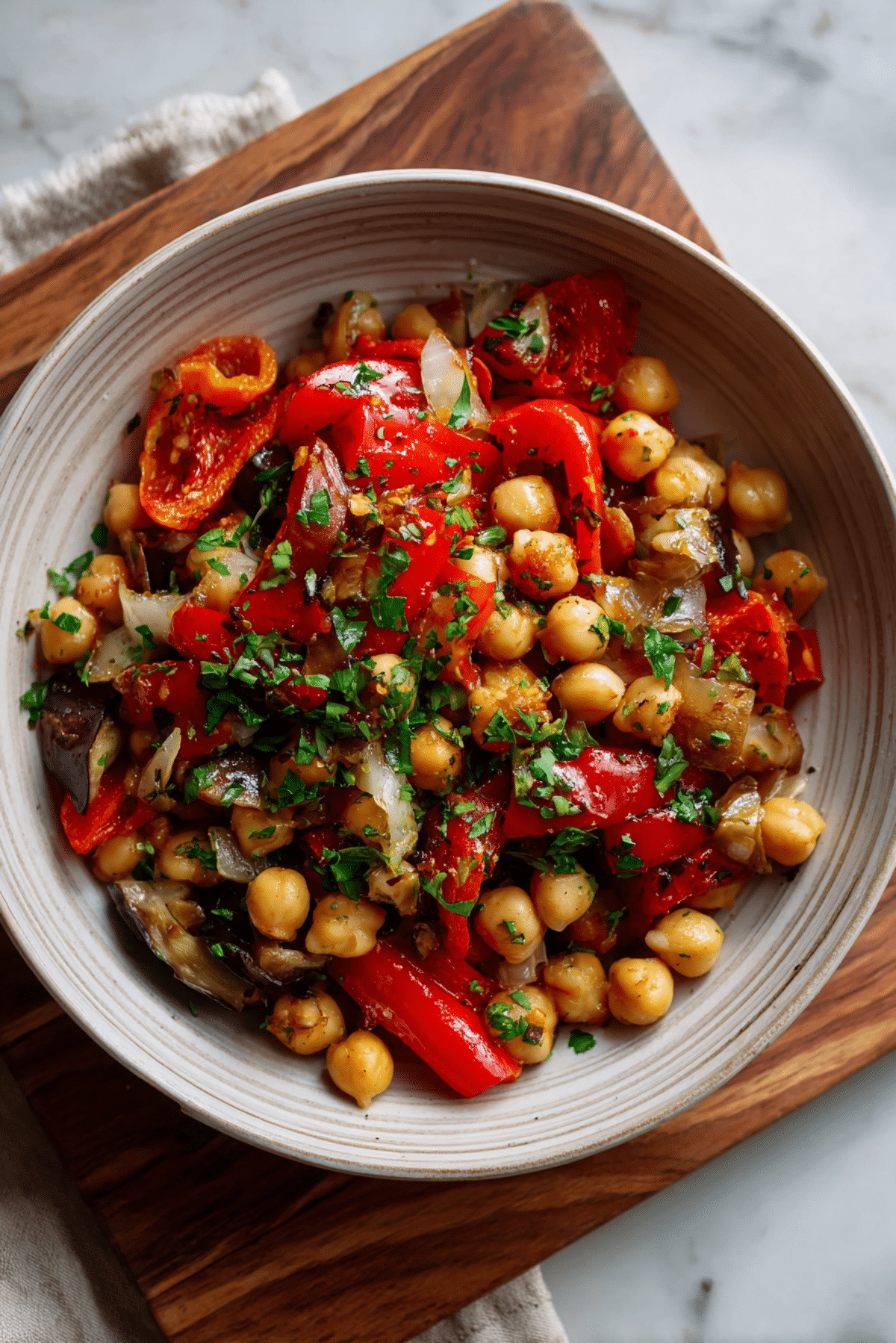 Roasted Eggplant & Chickpea Salad