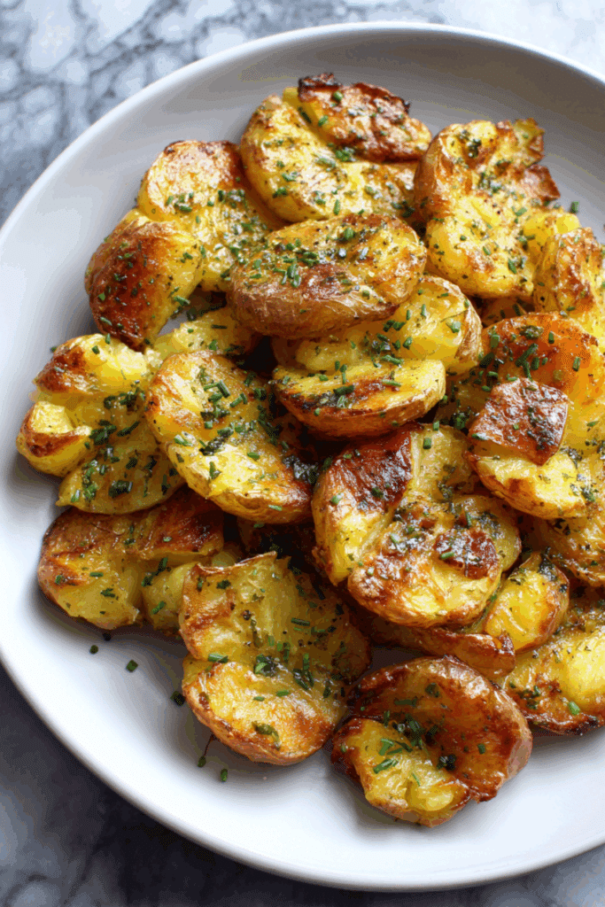 Herbs & Garlic Smashed Potatoes