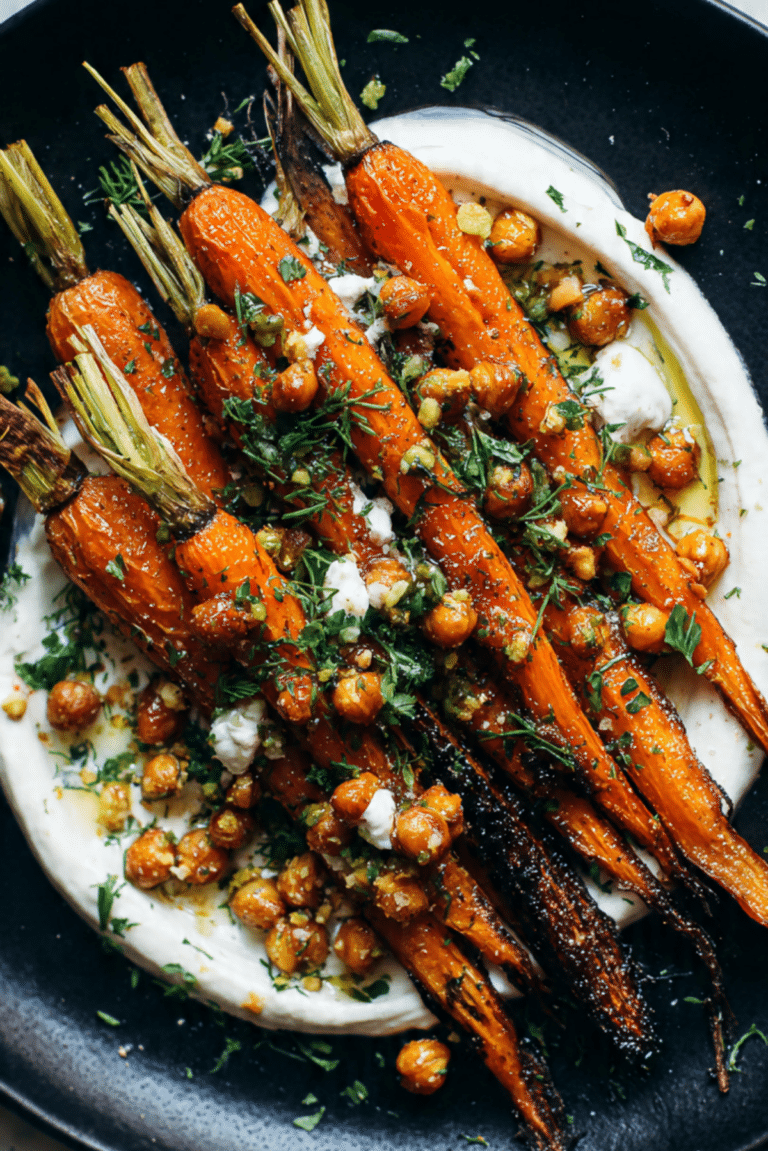 Roasted Carrots with Honey and Garlic Yogurt Sauce