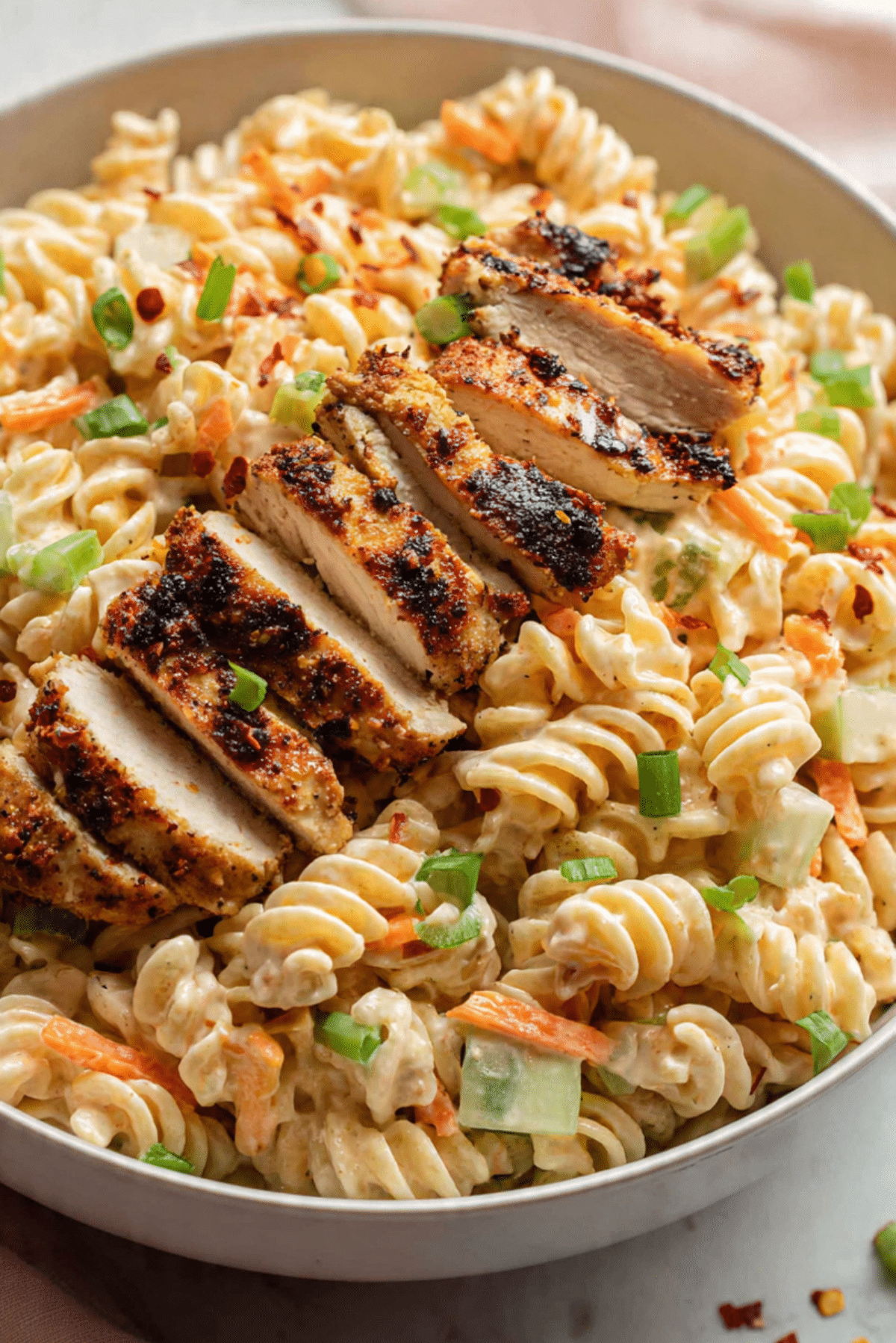 Nashville Hot Chicken Pasta Salad