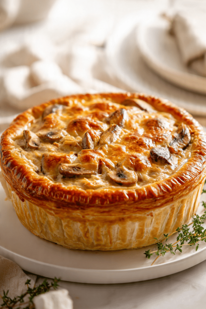 Creamy Chicken & Mushroom Puff Pastry Pie