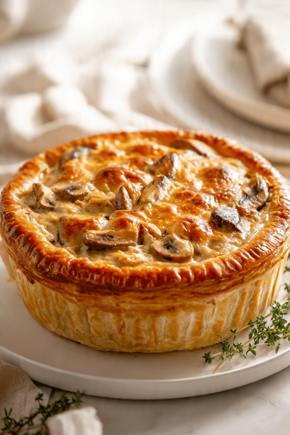 Creamy Chicken & Mushroom Puff Pastry Pie