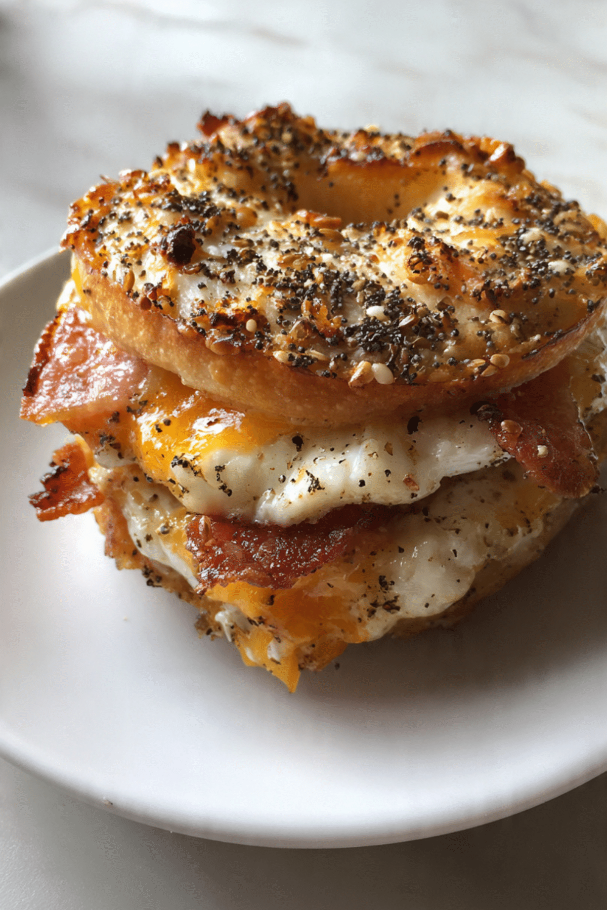 Bagel Grilled Cheese with Bacon