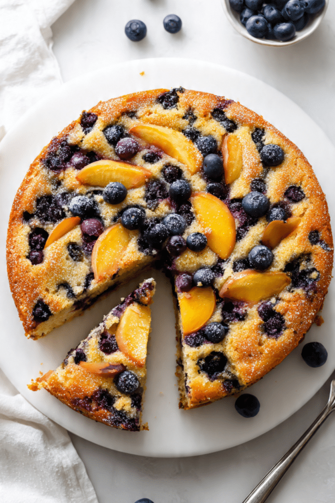 Fresh Blueberry Peach Cake