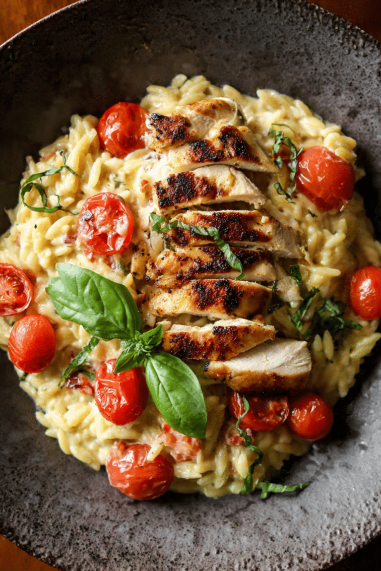 Creamy Boursin & Tomato Chicken Orzo