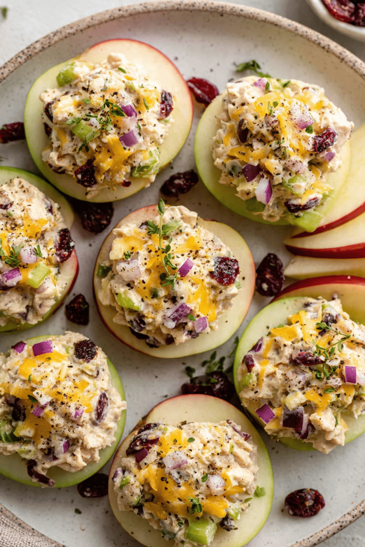 Fall Chicken Salad Apple Cheddar Bites