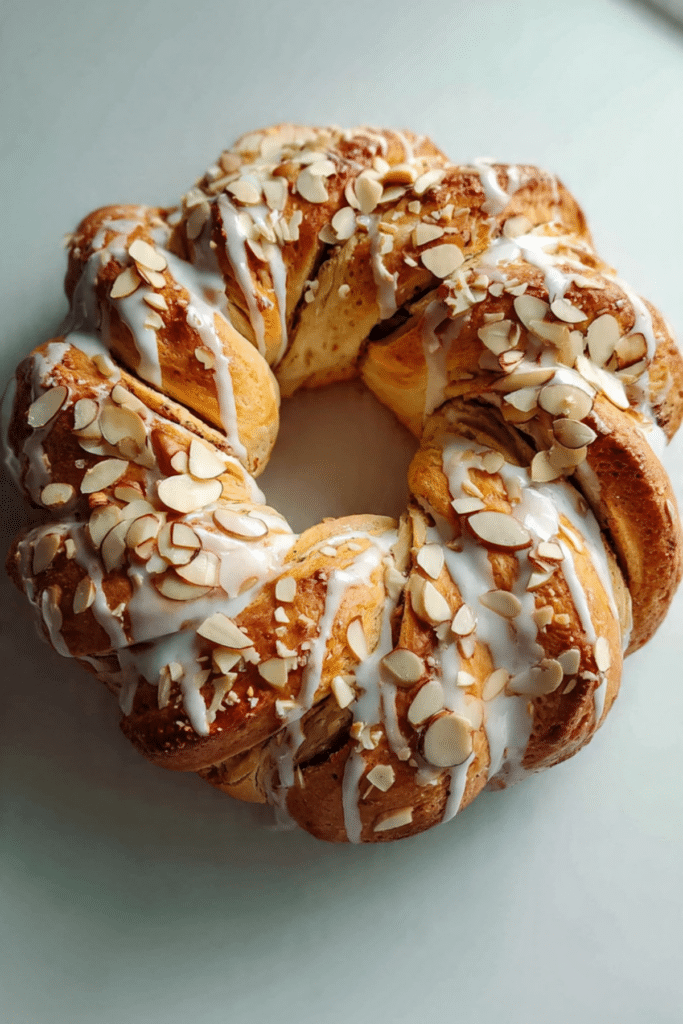 Christmas Tea Ring with Raspberry Cream Cheese Filling