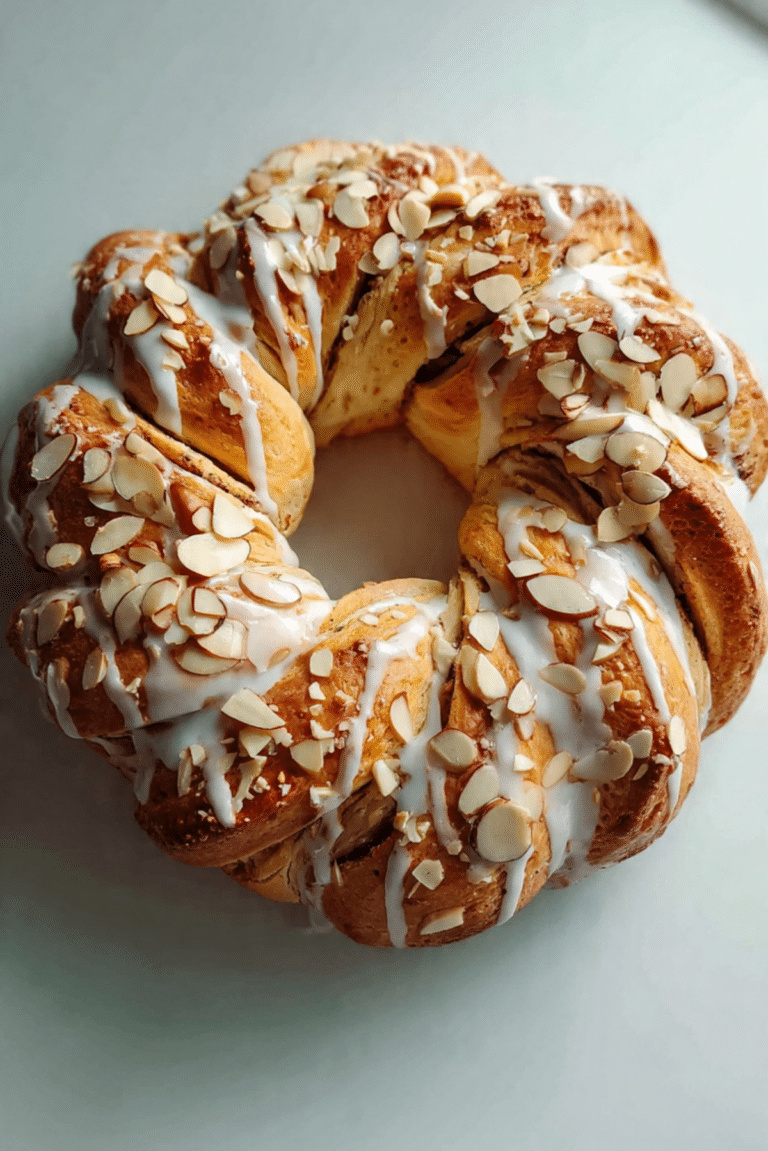 Christmas Tea Ring with Raspberry Cream Cheese Filling