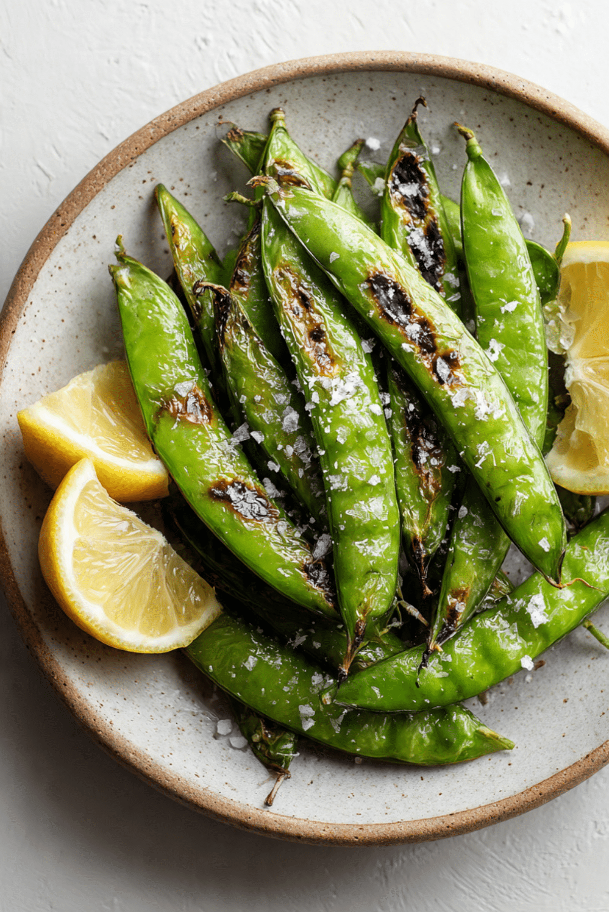 Blistered Peas-in-the-Pod with Lemon and Salt