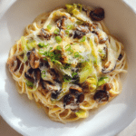 Caramelized Leek and Mushroom Gruyere Pasta