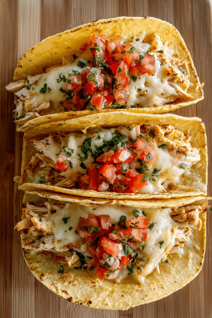 Cheesy Roast Chicken & Stuffing Tacos