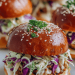 Chicken Teriyaki Burgers with Sesame Slaw