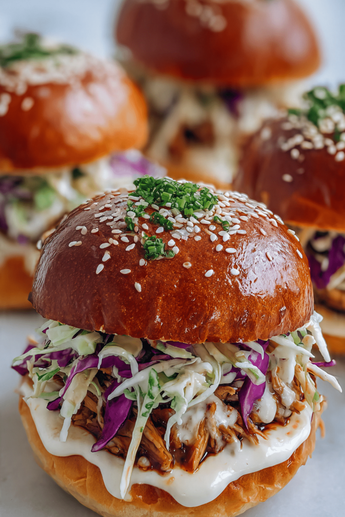 Chicken Teriyaki Burgers with Sesame Slaw