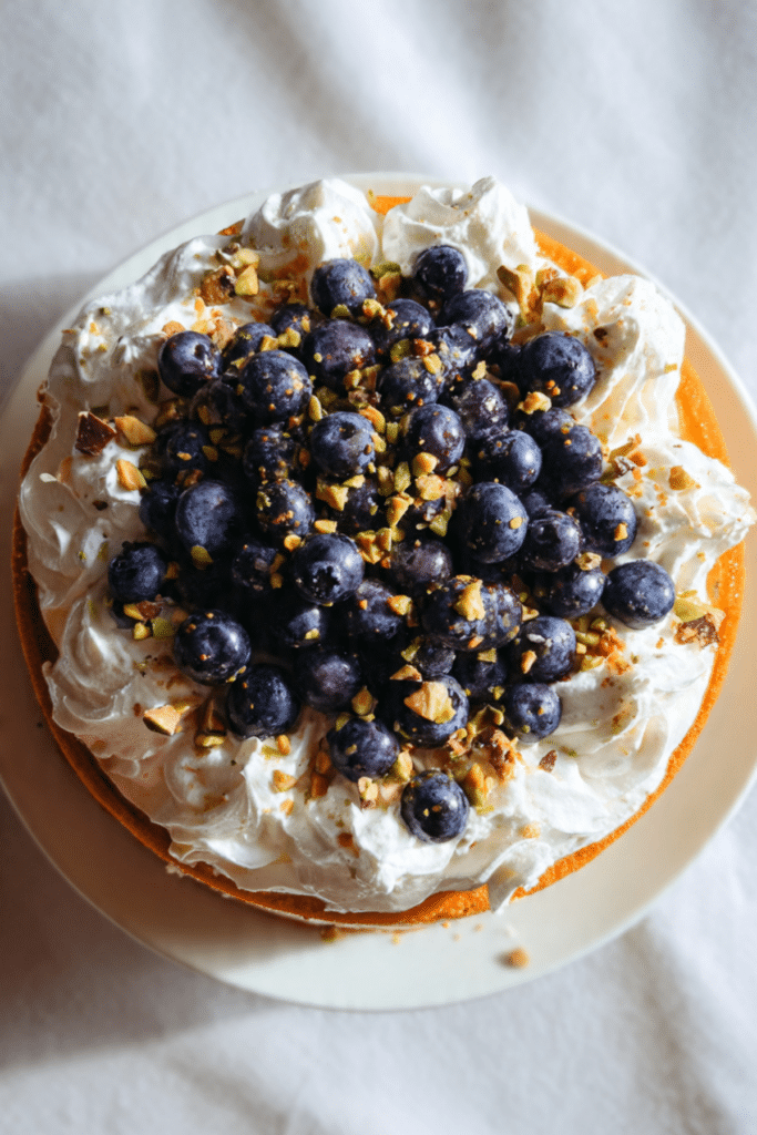 Blueberry Orange Brunch Cake with Agave and Pistachios