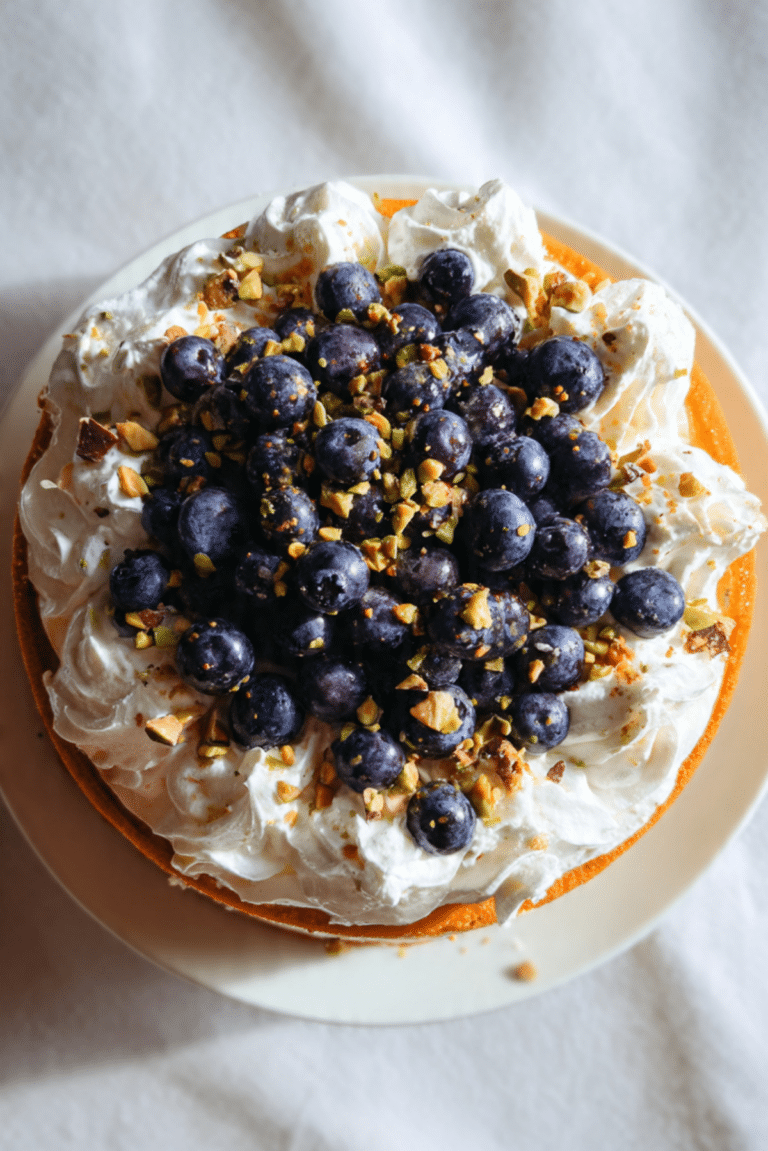 Blueberry Orange Brunch Cake with Agave and Pistachios