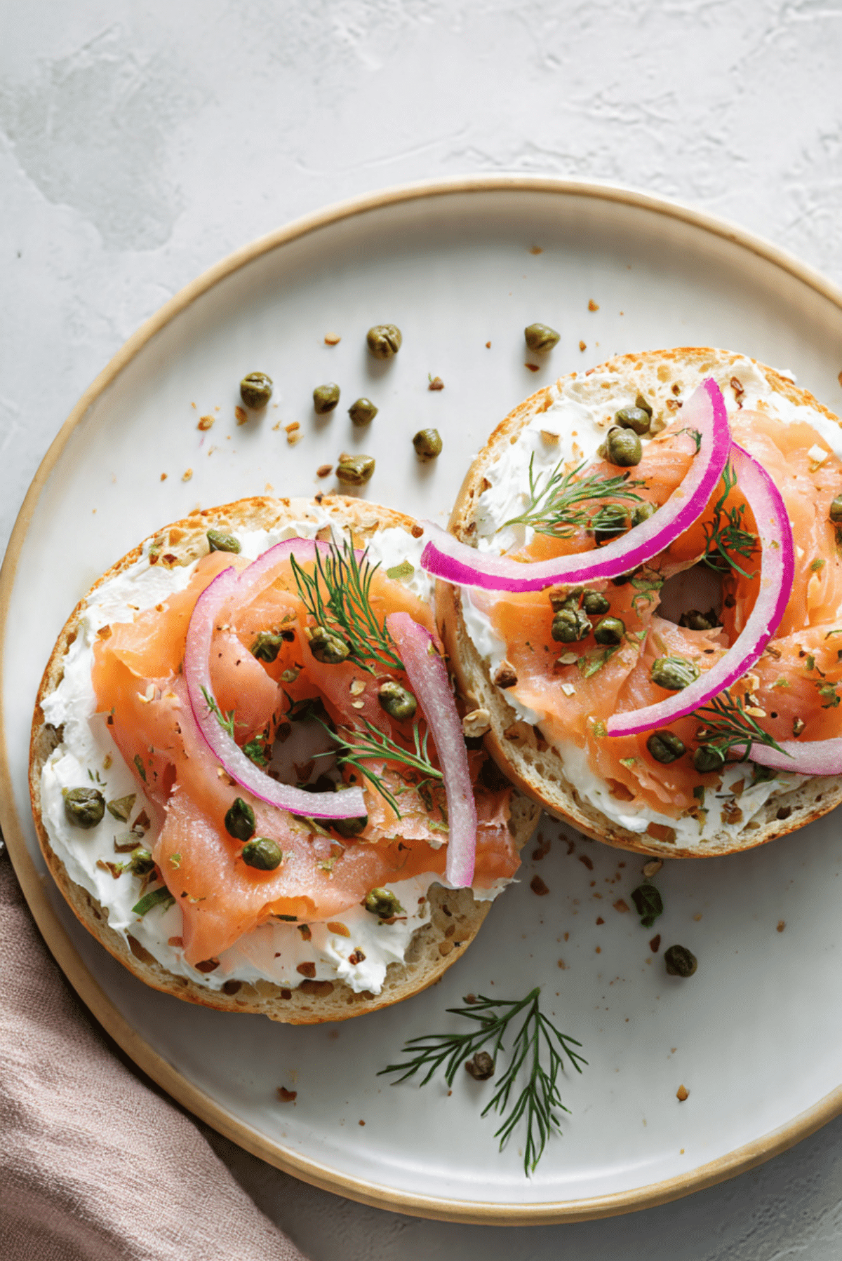 Smoked Salmon Cream Cheese Bagel
