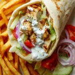 Greek Chicken Wraps with Garlic Yogurt Sauce
