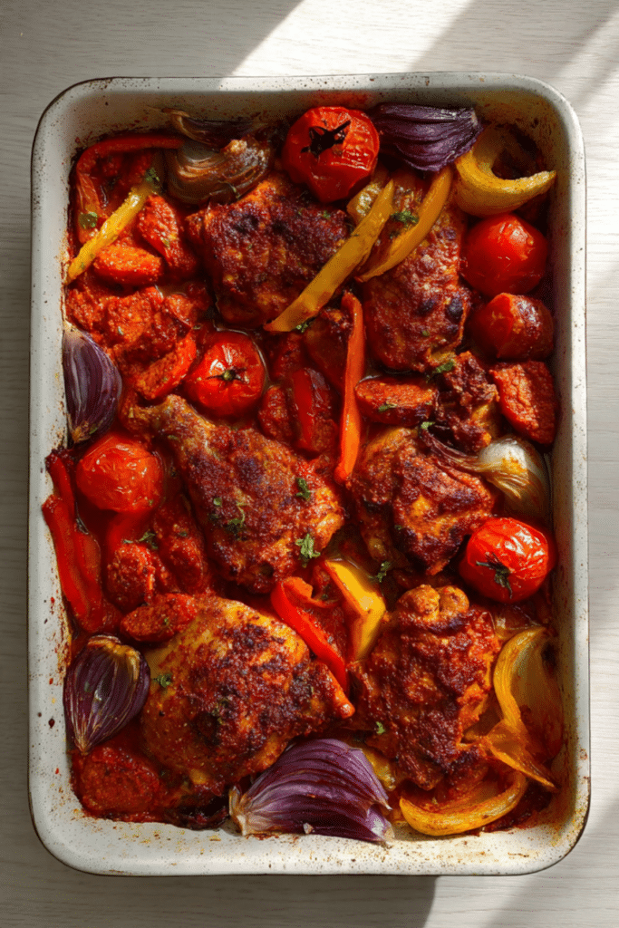 Harissa Chicken & Chorizo Traybake