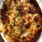 French Onion Baked Lentils and Farro