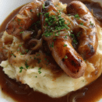 Bangers & Mash with Onion Gravy
