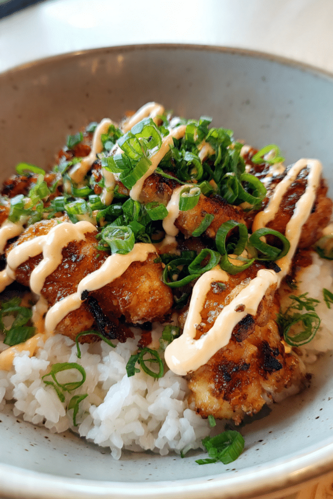Crispy Cajun Chicken Rice Bowl