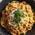 Cheesy Taco Beef Linguine