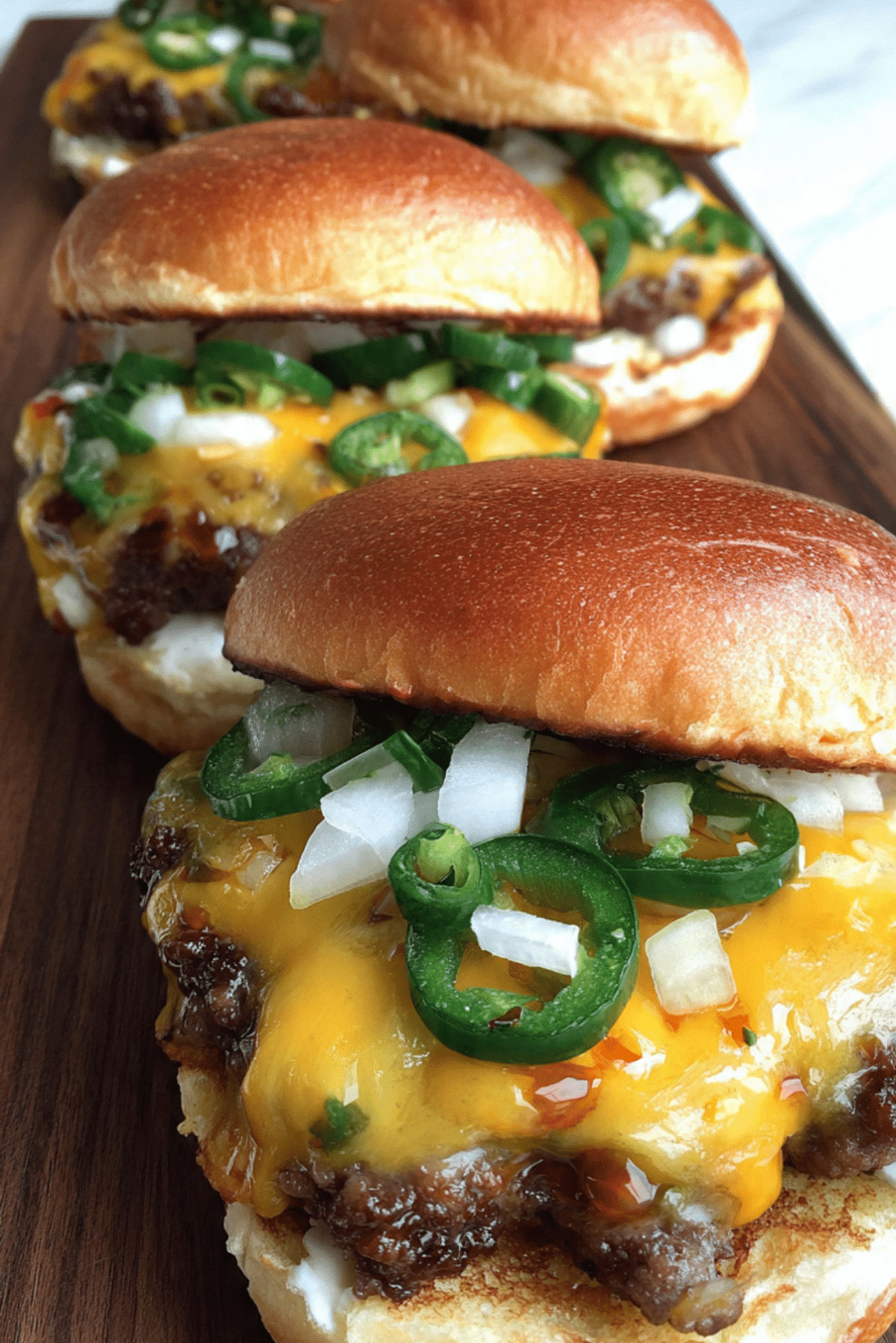 Hot Honey Chilli Cheese Beef Burgers