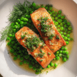 Garlic Salmon with Peas Recipe