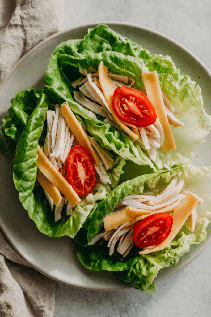 Turkey and Cheese Lettuce Wraps
