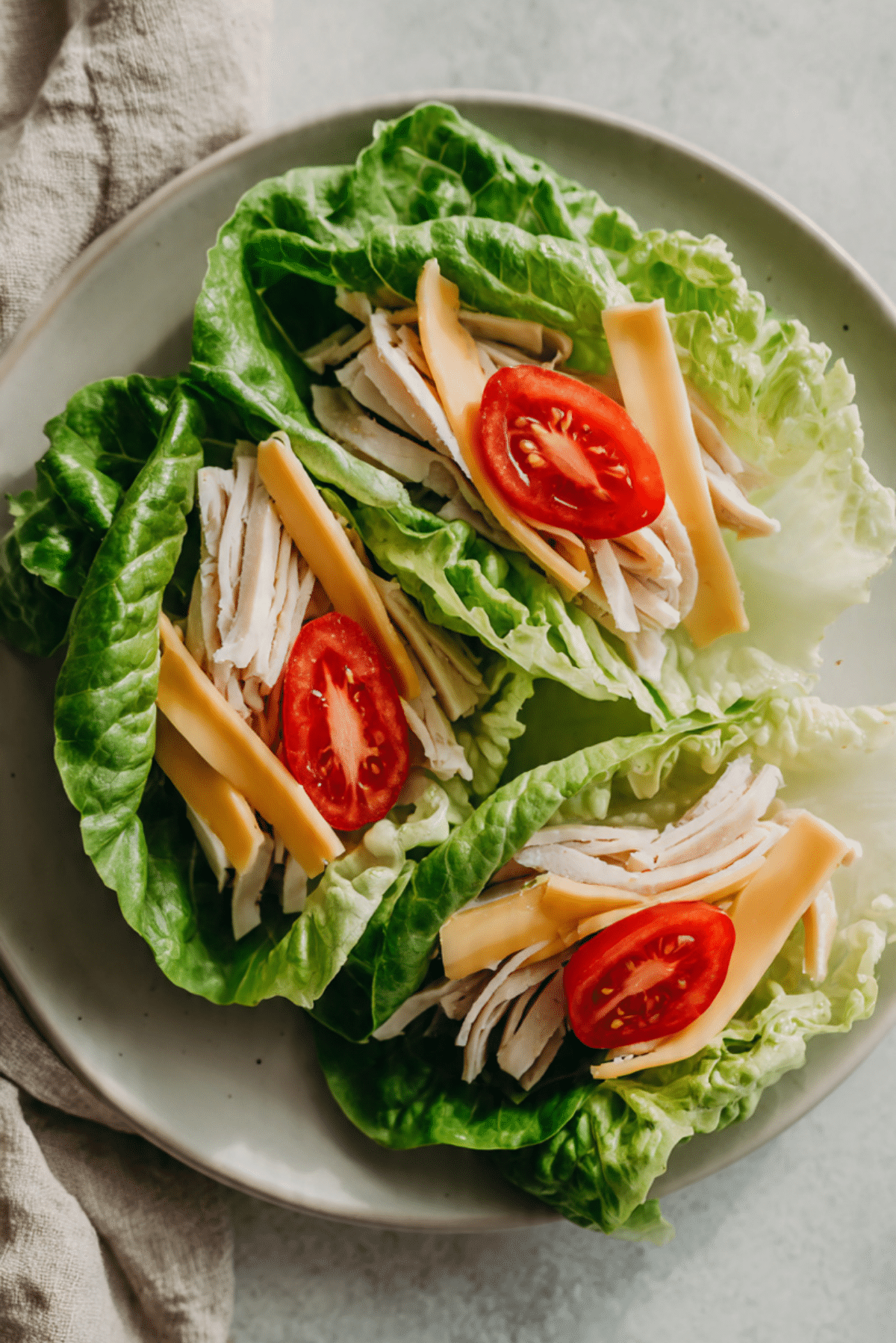 Turkey and Cheese Lettuce Wraps