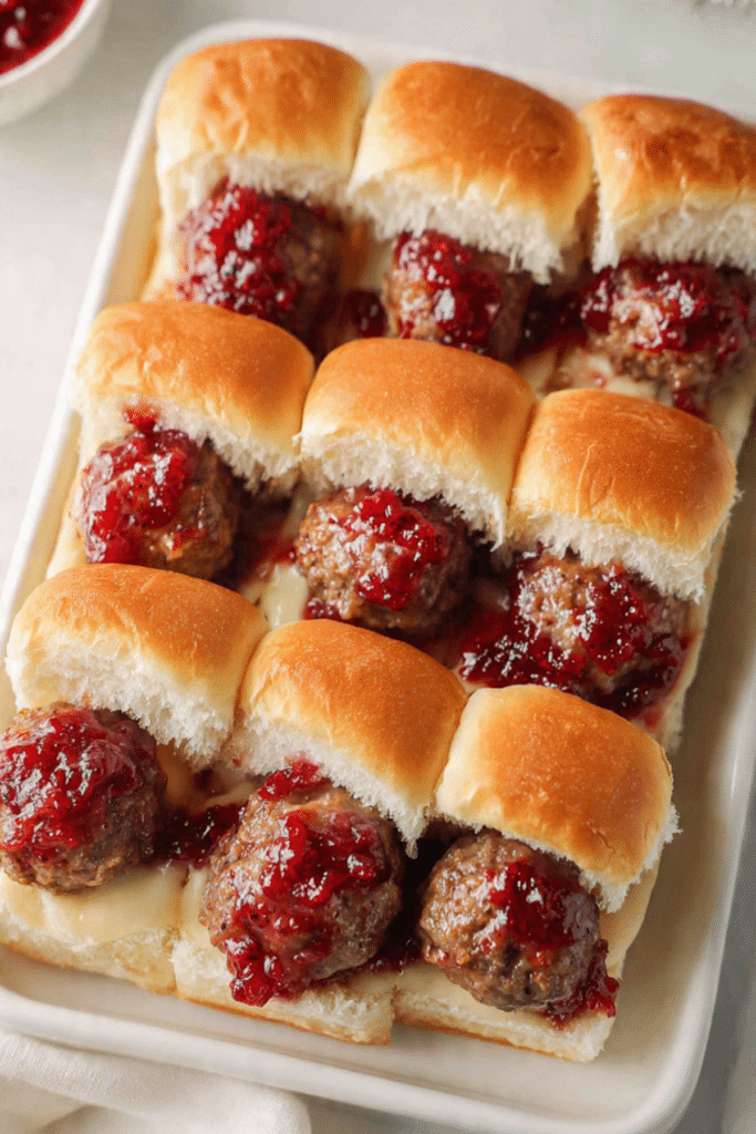 Cranberry Sauce Meatball Sliders
