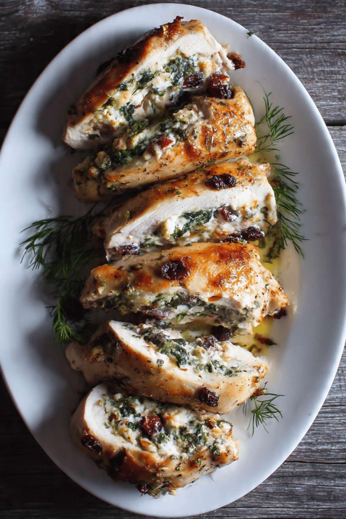 Cranberry & Kale Stuffed Chicken Breasts with Goats Cheese