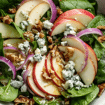 Spinach Salad with Apples, Blue Cheese & Walnuts