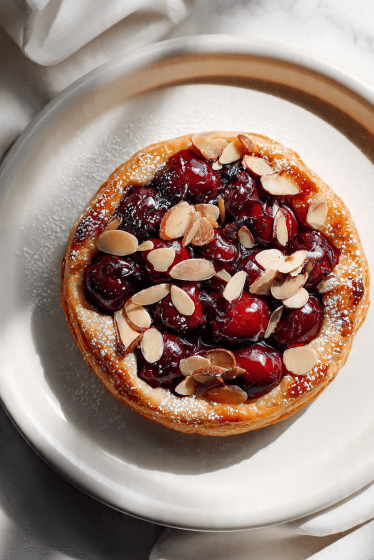 Cherry Almond Puff Pastry Tart