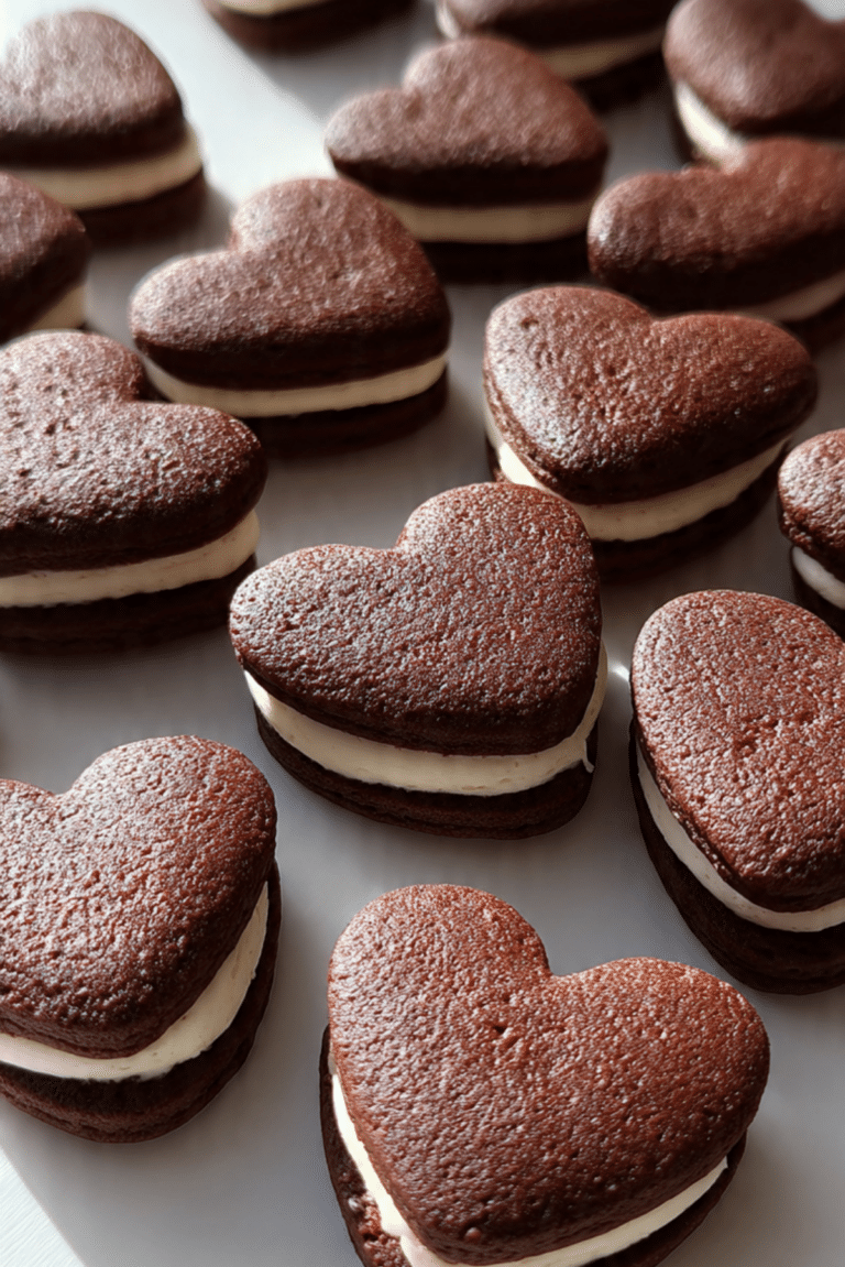Heart-Shaped Chocolate Sandwich Cookies