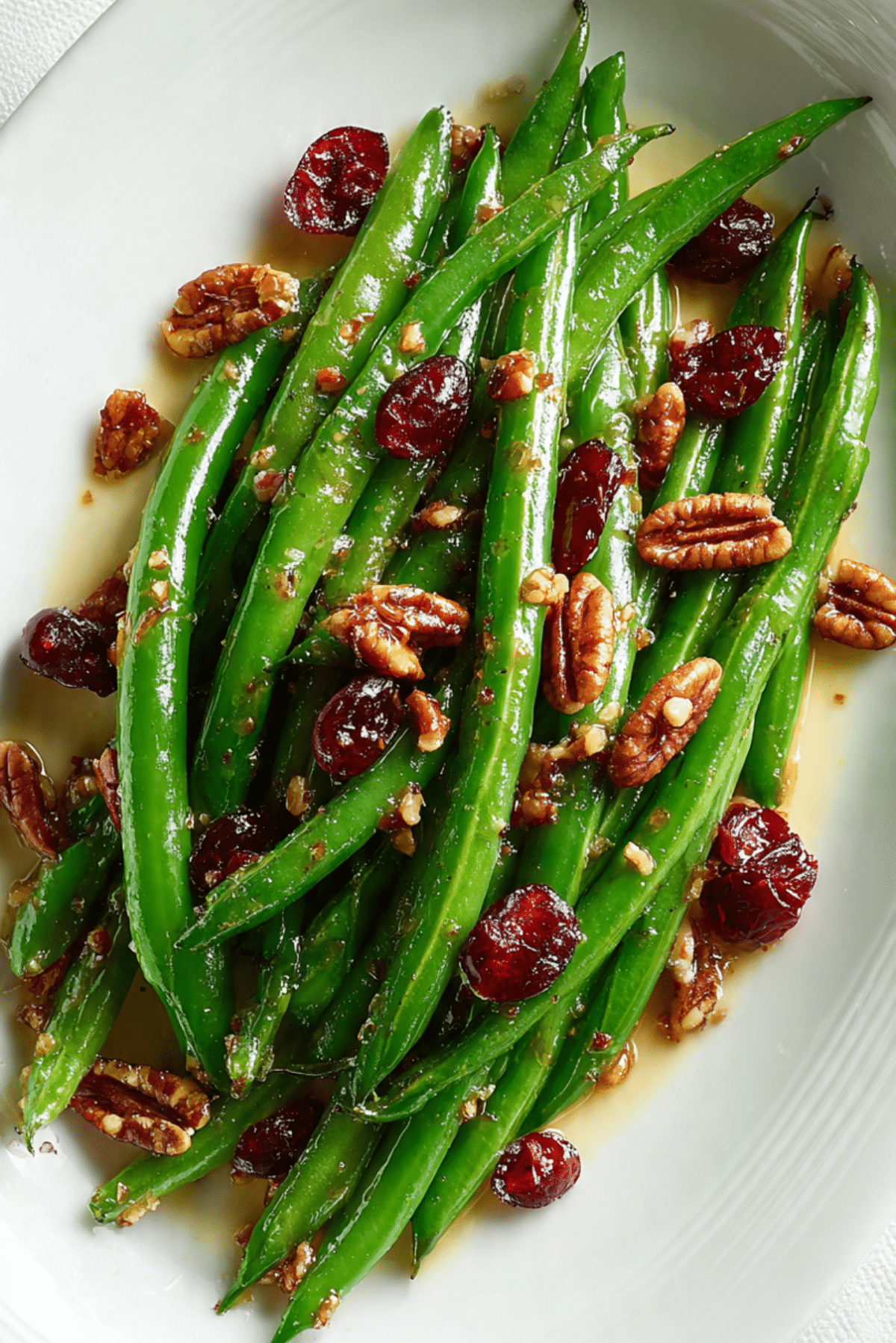 Green Beans with Honey Pecan Butter and Cranberries